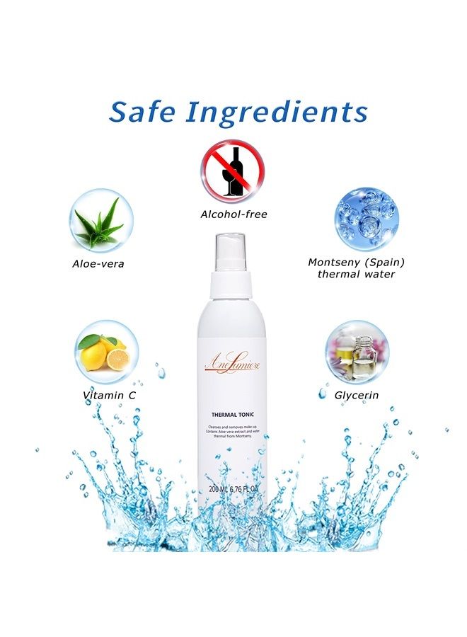 Chemical Peel Prep Solution Toner for Face After Peel Moisturizer with Thermal Water from Spain Aloe Vera Vitamin C Glycerin Hydrating Toner for Face 6.76 fl oz 200 ml [Ane Lumiere]