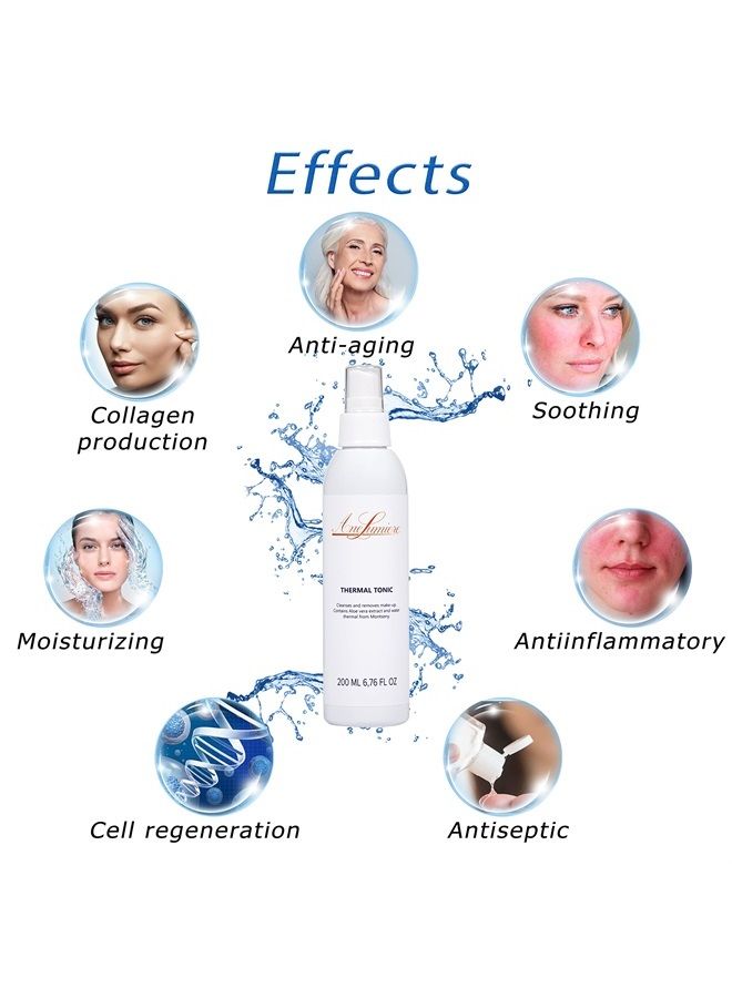 Chemical Peel Prep Solution Toner for Face After Peel Moisturizer with Thermal Water from Spain Aloe Vera Vitamin C Glycerin Hydrating Toner for Face 6.76 fl oz 200 ml [Ane Lumiere]