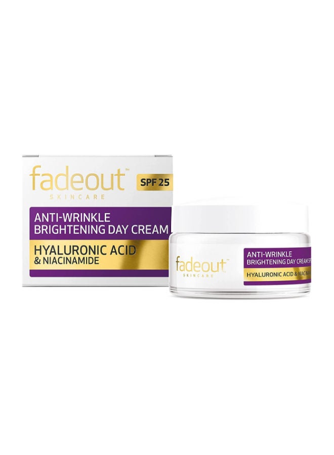 Anti-Wrinkle Brightening Day Cream-Hyaluronic Acid & Niacinamide-Spf25-Reduce Fine Lines & Wrinkles-Brightens & Evens Skin Tone For Bright, Radiant And Youthful Complexion-Softens Skin-50Ml