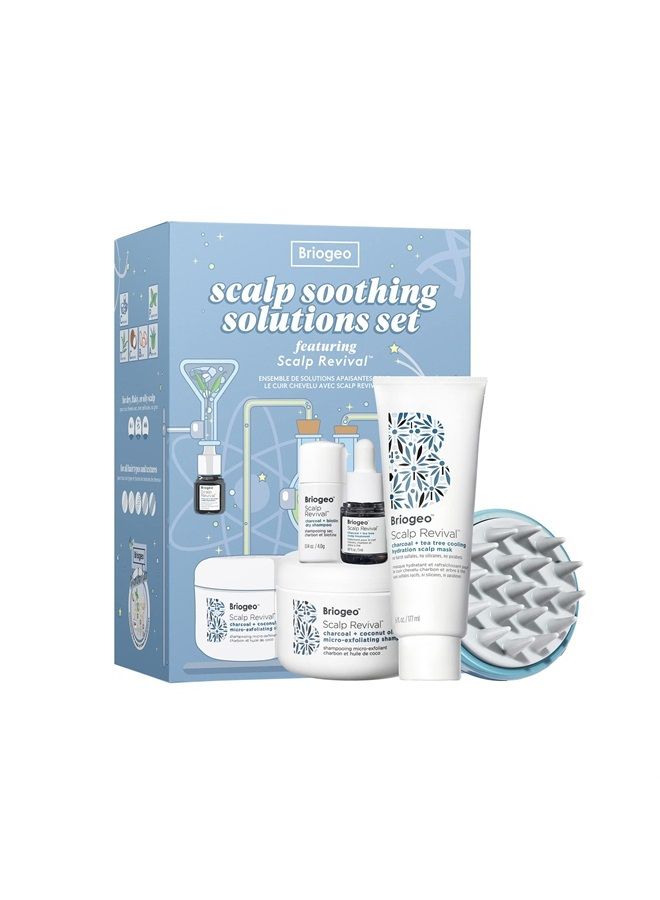 Scalp Revival Scalp Soothing Solutions Set, Scalp Scrub Shampoo, Mask, Massager plus Mini Dry Scalp Treatment and Mini Dry Shampoo, Soothe a Dry, Flaky, Itchy or Oily Scalp, 14.3 Ounces