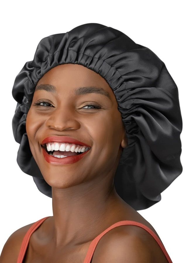 Satin Lined Cap,Double Layer Sleeping Frizzy Hair Milk