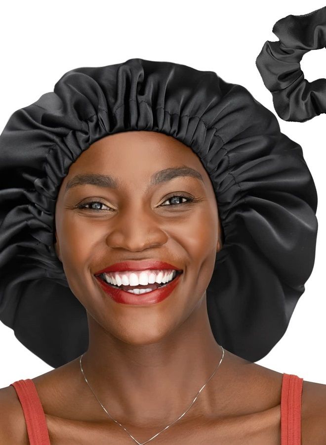 Satin Lined Cap,Double Layer Sleeping Frizzy Hair Milk