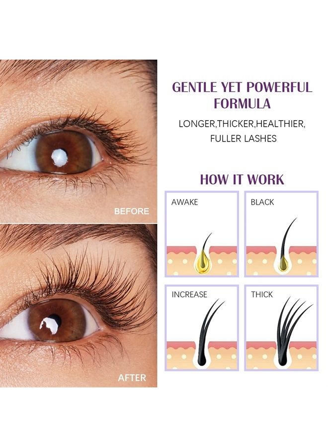 Eyelash Growth Serum,Advanced Enhancer Serum, Natural Cruelty Free Lash Nutrient Solution Boosts Hydration and Conditioning Lashes(2ML)