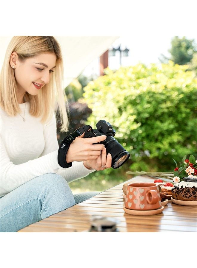 Soft Neoprene Camera Hand Wrist Grip Strap with Quick-Release for Leica Q3 Canon EOS R10 R7 R5 R6 Rebel T8i T7 T7i SL3 90D Sony A7 IV III Nikon Z30 Zfc Z50 Z5 Z6 Z7 II Fuji X-T4 X-S10 X-T30II X-Pro3