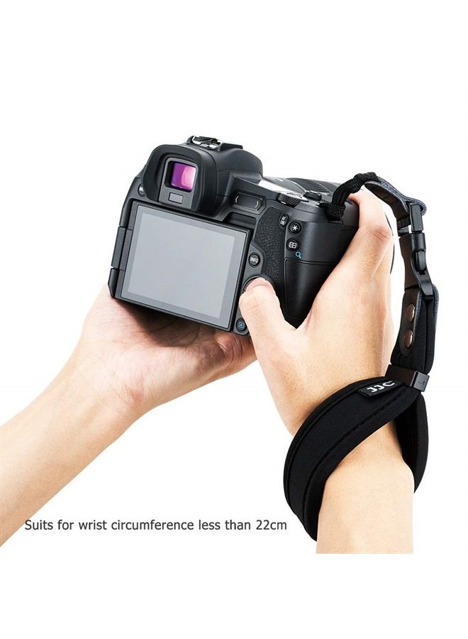 Soft Neoprene Camera Hand Wrist Grip Strap with Quick-Release for Leica Q3 Canon EOS R10 R7 R5 R6 Rebel T8i T7 T7i SL3 90D Sony A7 IV III Nikon Z30 Zfc Z50 Z5 Z6 Z7 II Fuji X-T4 X-S10 X-T30II X-Pro3