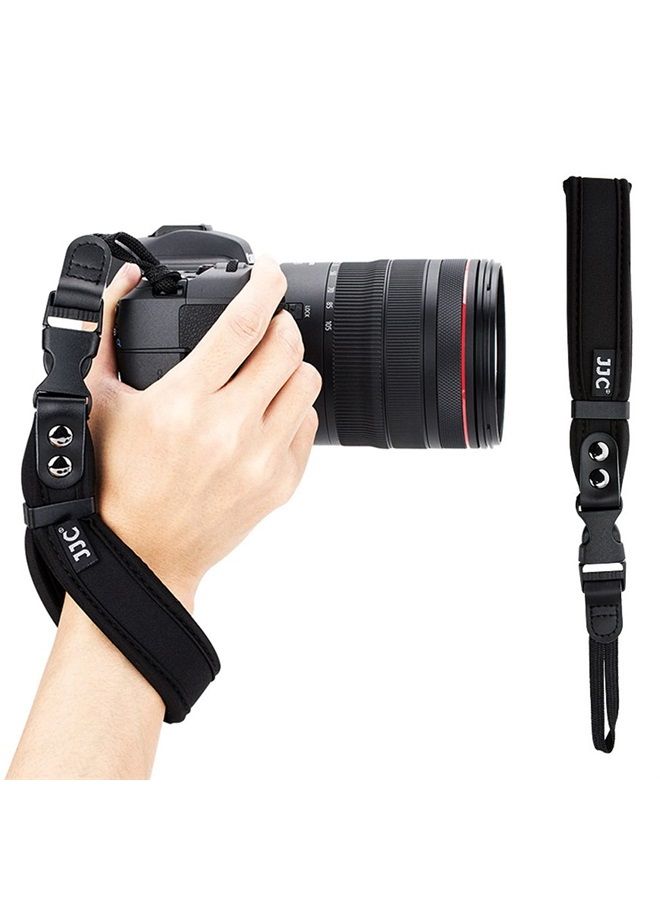 Soft Neoprene Camera Hand Wrist Grip Strap with Quick-Release for Leica Q3 Canon EOS R10 R7 R5 R6 Rebel T8i T7 T7i SL3 90D Sony A7 IV III Nikon Z30 Zfc Z50 Z5 Z6 Z7 II Fuji X-T4 X-S10 X-T30II X-Pro3