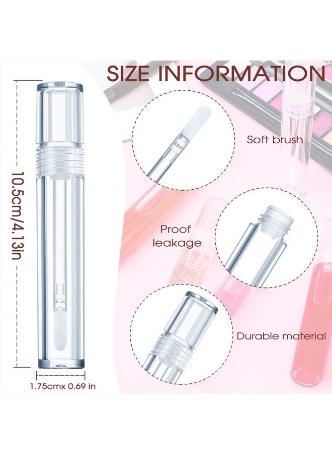 30 Pieces Empty Lip Gloss Tubes 5 ml Transparent Lip Gloss Containers Clear Refillable Lipstick Container Lip Balm Bottles Eyelash Growth Liquid Tube Cosmetic Container with Rubber Stoppers for Girls