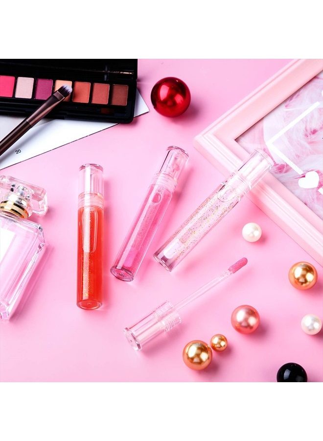 30 Pieces Empty Lip Gloss Tubes 5 ml Transparent Lip Gloss Containers Clear Refillable Lipstick Container Lip Balm Bottles Eyelash Growth Liquid Tube Cosmetic Container with Rubber Stoppers for Girls