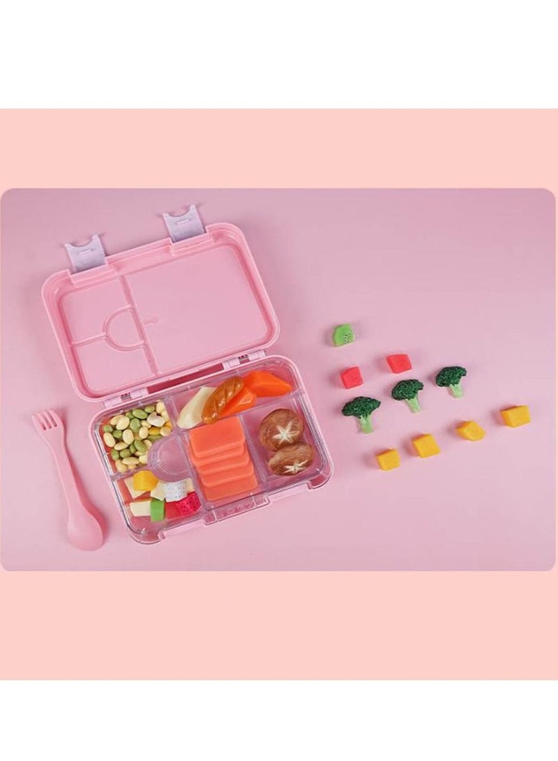 Children's Bento Lunch Box with 6 Compartments - Leak Proof Lunch Box for Boys, Girls, BPA-Free, Microwave Dishwasher Safe, Lunch Box for School (Blue)