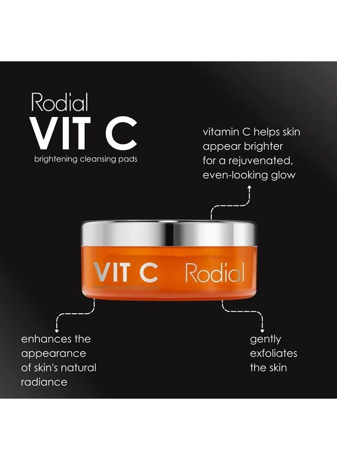 Vit C Brightening Cleansing Pads, 20, Toning and Purifying Pads, Resurfacing Pads for Day and Night, Vitamin C to Illuminate, AHA Acids to Exfoliate and Salicylic Acid to Tighten Pores