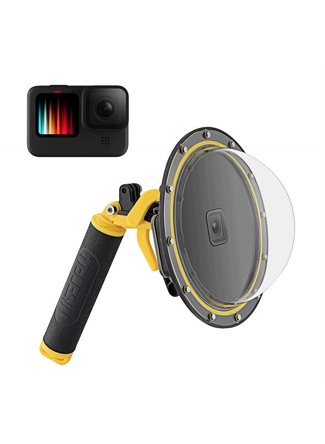 Dome Port for GoPro Hero 11 Hero 10 Hero 9 Black, Underwater Dive Case Camera Lens Cover Protector with Waterproof Housing Case, Pistol Trigger, Floating Hand Grip for Go Pro 10/9 Accessories