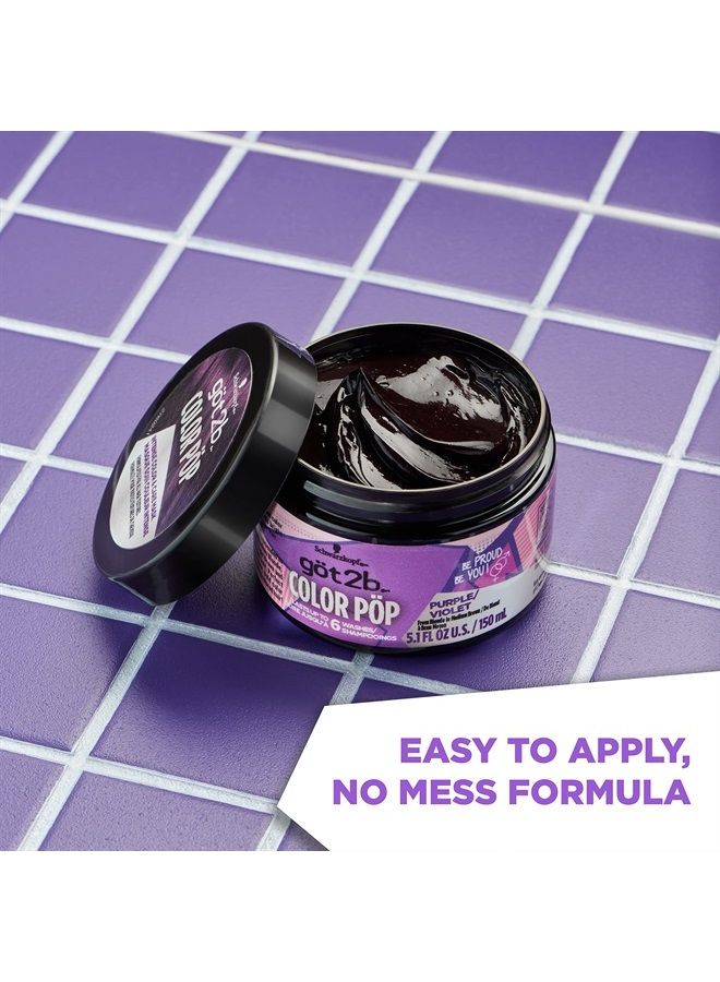 Got2b Color Pop Semi-Permanent Hair Color Mask, Purple, 5.1 oz