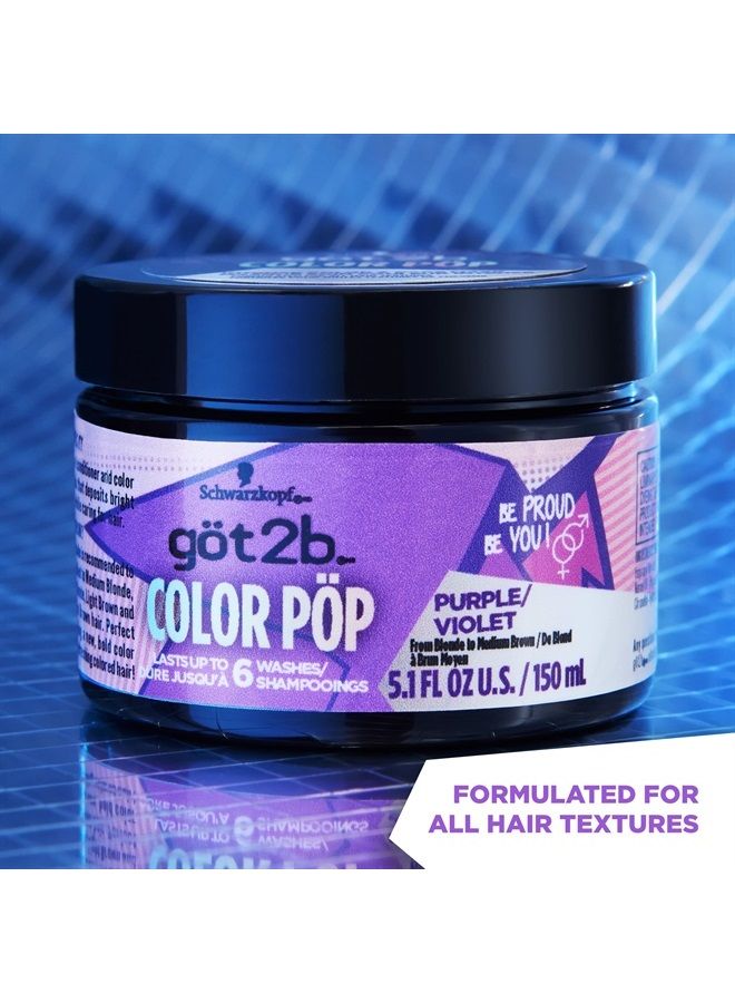 Got2b Color Pop Semi-Permanent Hair Color Mask, Purple, 5.1 oz