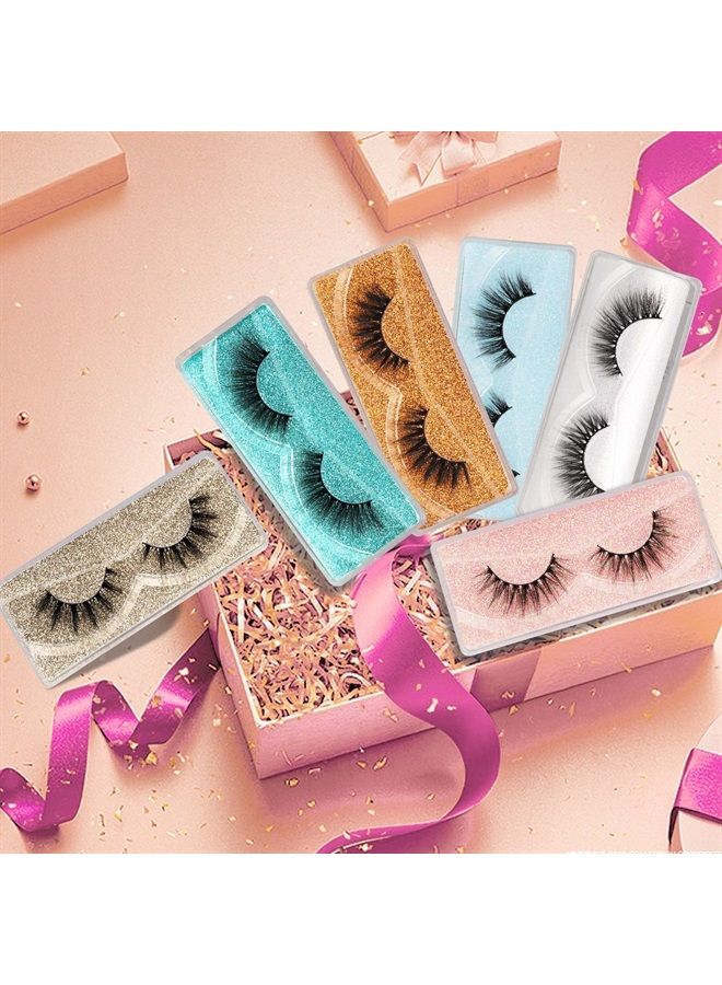 3D Faux Mink Lashes Wholesale Lashes Bulk 30 Pairs False Eyelashes Wispy 18mm Natural 10 Styles Mixed Soft Reusable Fake Eyelashes Pack with Glitter Portable Boxes