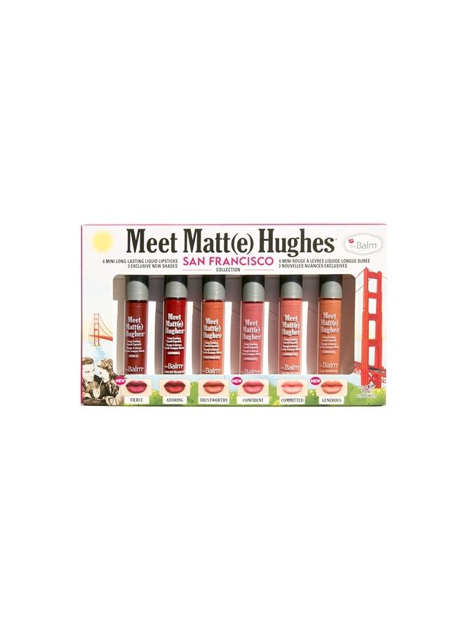 MEET MATTE HUGHES® San Francisco - Set of 6 Mini Long-Lasting Liquid Lipsticks, 2.4 fl. oz.