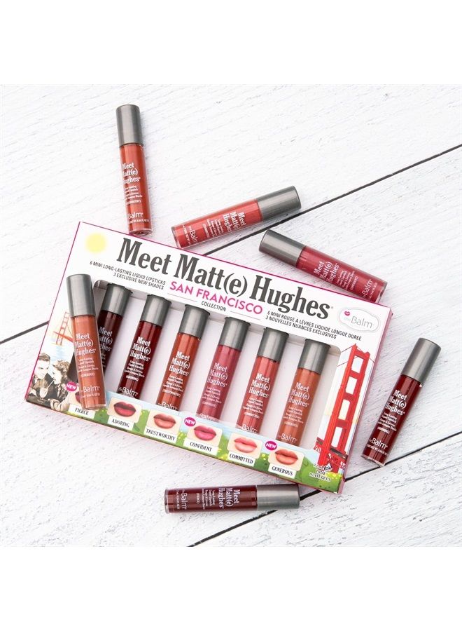MEET MATTE HUGHES® San Francisco - Set of 6 Mini Long-Lasting Liquid Lipsticks, 2.4 fl. oz.