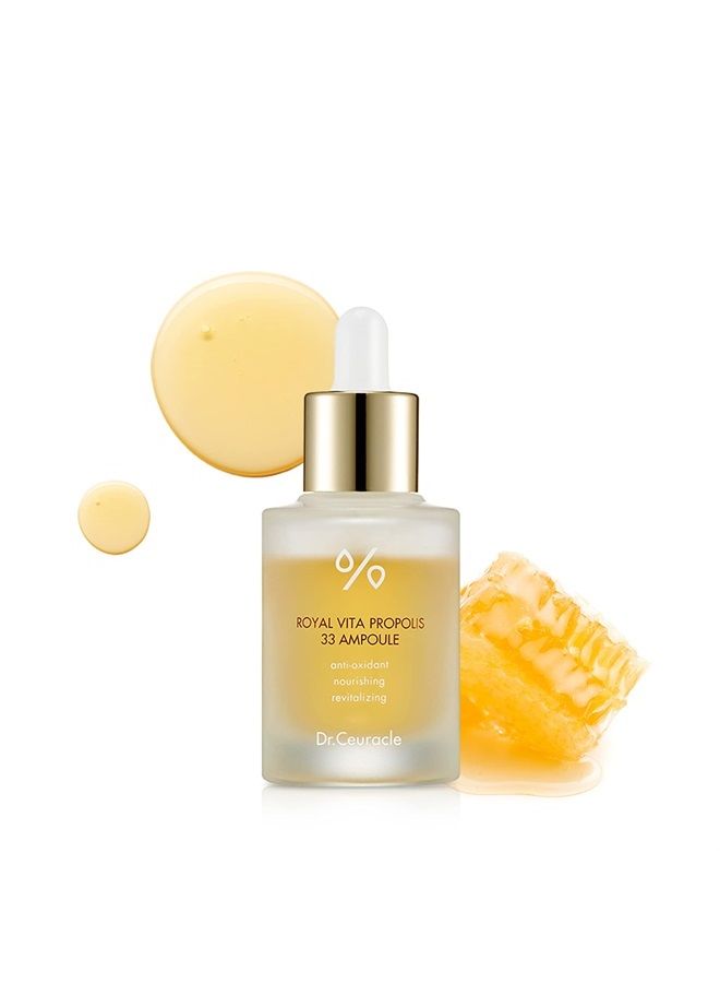 Honey Nourishing EssenceㅣRoyal Vita Propolis 33 AmpouleㅣKorean Skin Care Contains Royal Jelly Extract, PanthenolㅣEffective Vitamin Serum strengthen the skin Moisturizing, SoothingㅣDr.Ceuracle