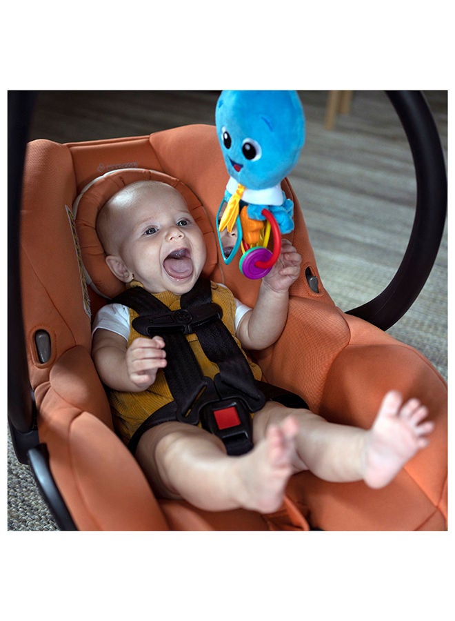 Activity Arms Octopus Take-Along Toy, BPA Free, Clip on Stroller Toy with Rattle and Mirror, Age Newborn +, Blue