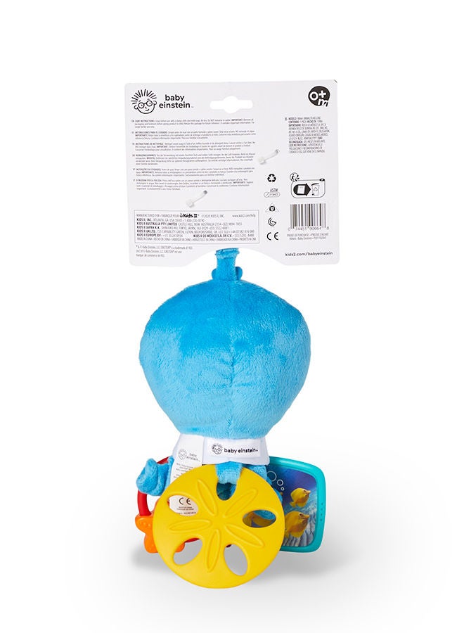 Activity Arms Octopus Take-Along Toy, BPA Free, Clip on Stroller Toy with Rattle and Mirror, Age Newborn +, Blue