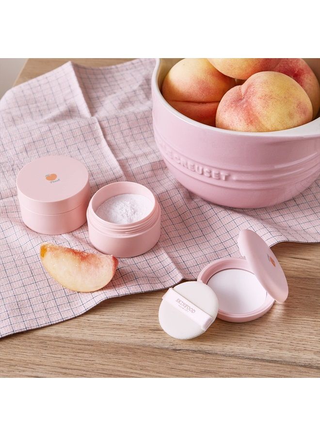 SKINFOOD Peach Cotton Pore Blur Pact - Sebum Control Pack with Silky Texture - Long Lasting Makeup Fixing - Pore Primer with Mineral Powder for Oily Skin - Pore Quick Minimizer (4g)