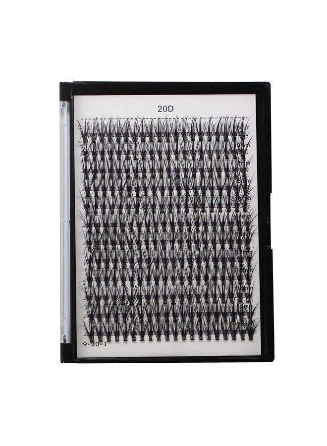 240pcs C Curl 20D Cluster Eyelashes 0.07mm 20D-8mm to 20D-20mmTo Choose Professional Makeup Individual Cluster Eye Lashes False Lasehs Cluster Wholesale Bulk (20D-17mm)