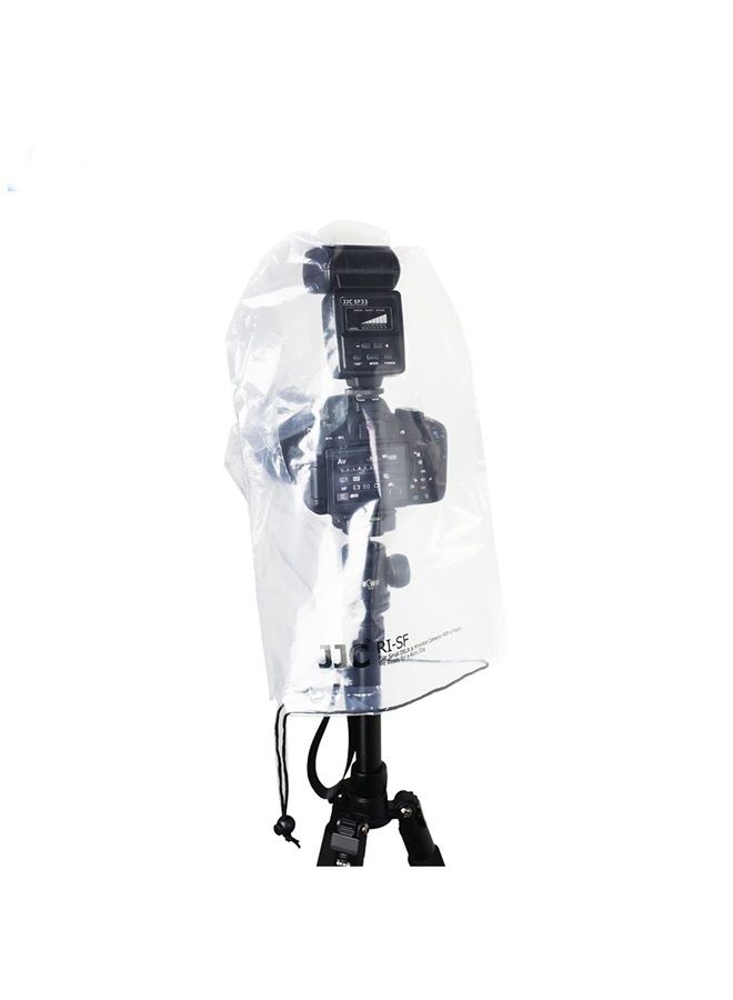 2 Pack Camera Lens Rain Cover Raincoat with Flash Clear Dust Proof Sleeve Protection for Canon EOS 4000D 1200D 90D 80D 77D 70D 5D 6D 7D Mark II R10 R7 R5 R6 Rp R Rebel T8i T7i T7 T6i SL3 SX70 SX60 HS