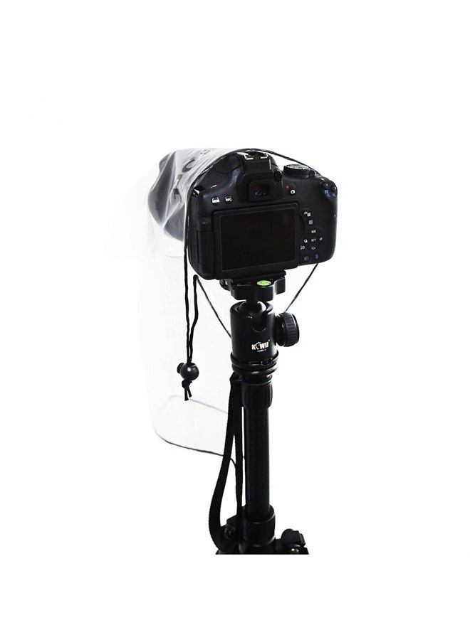 2 Pack Camera Lens Rain Cover Raincoat with Flash Clear Dust Proof Sleeve Protection for Canon EOS 4000D 1200D 90D 80D 77D 70D 5D 6D 7D Mark II R10 R7 R5 R6 Rp R Rebel T8i T7i T7 T6i SL3 SX70 SX60 HS