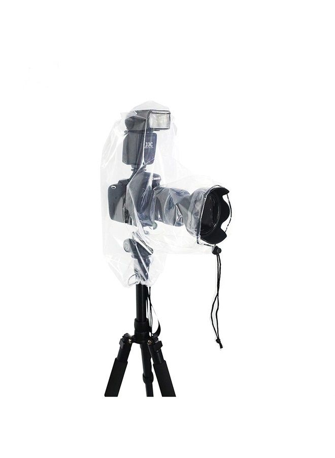 2 Pack Camera Lens Rain Cover Raincoat with Flash Clear Dust Proof Sleeve Protection for Canon EOS 4000D 1200D 90D 80D 77D 70D 5D 6D 7D Mark II R10 R7 R5 R6 Rp R Rebel T8i T7i T7 T6i SL3 SX70 SX60 HS