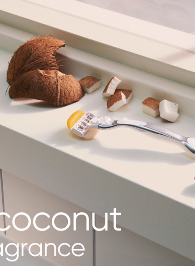 Comfortglide Coconut Razor Handle With 2 Blade Refills Multicolour