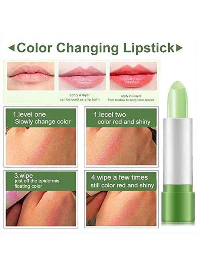 2 Pack Aloe Vera Lipstick, Long Lasting Nutritious Lip Balm Lips Moisturizer Magic Temperature Color Change Lip Gloss