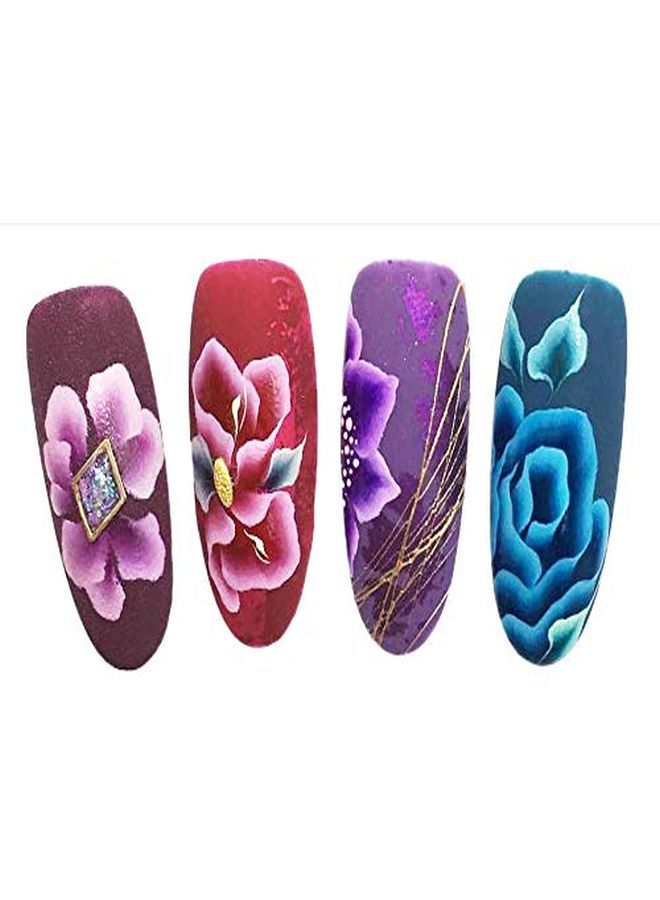 8 Pcs Nail Brush Set For Flowers Gradient Ombre Art Pattern Manicure Designs Professional Gel Acrylic And Polish Nail Art Brushes Kit Black Pearl