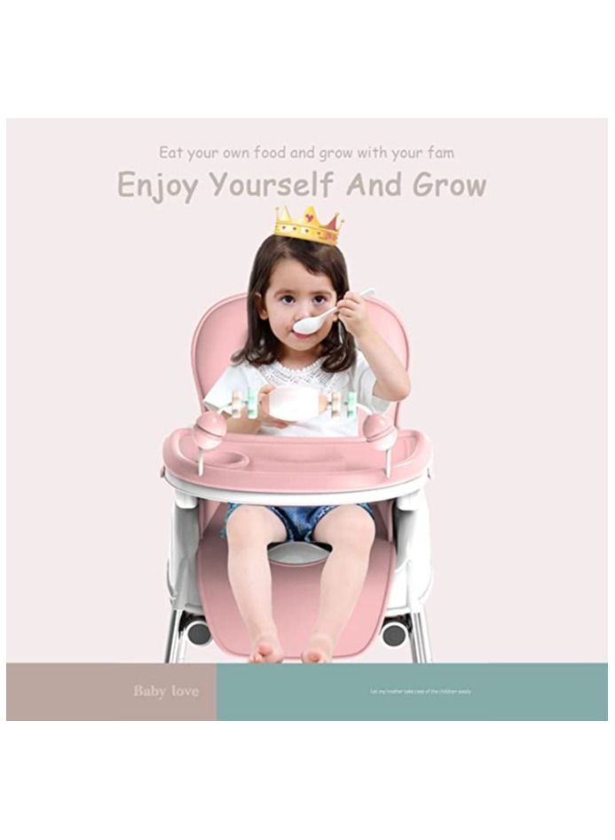 Baby highchair For Eating Foldable Portable Household Multifunctional Portable Baby Dining Car With Roller Wheels