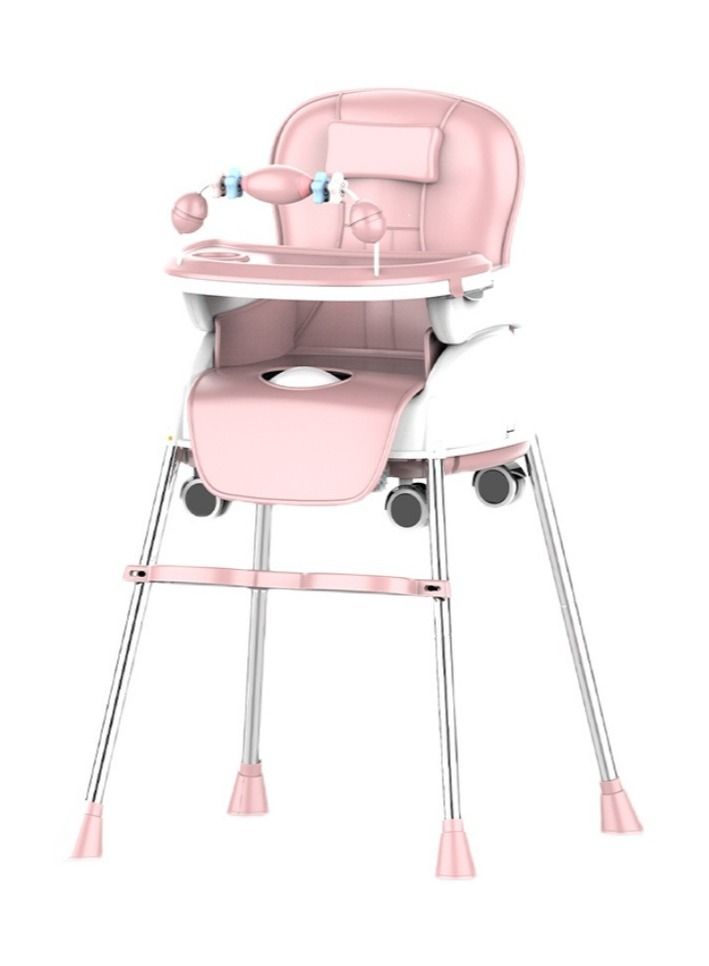 Baby highchair For Eating Foldable Portable Household Multifunctional Portable Baby Dining Car With Roller Wheels