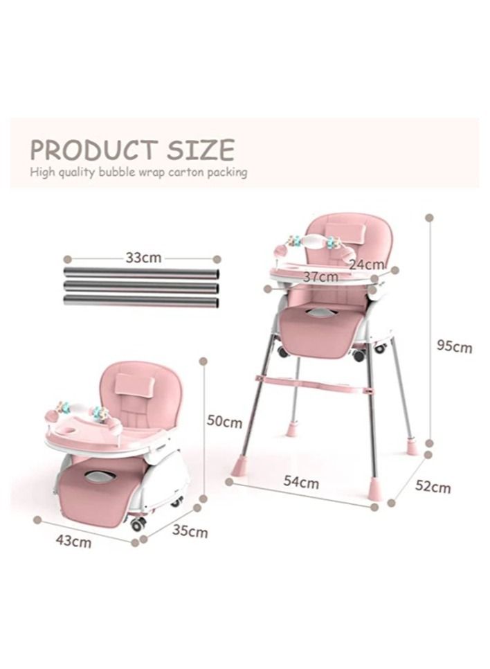 Baby highchair For Eating Foldable Portable Household Multifunctional Portable Baby Dining Car With Roller Wheels