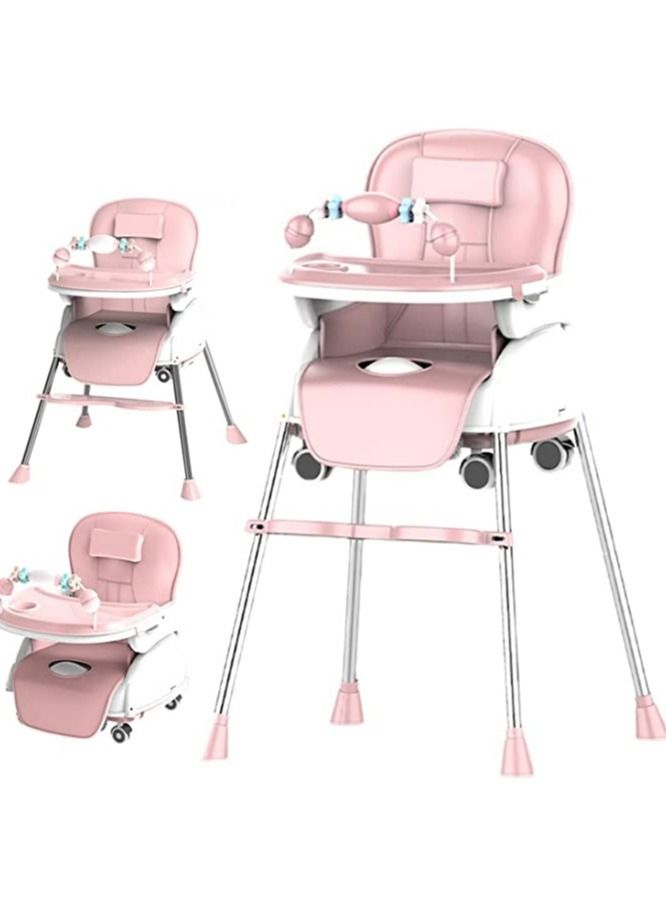 Baby highchair For Eating Foldable Portable Household Multifunctional Portable Baby Dining Car With Roller Wheels