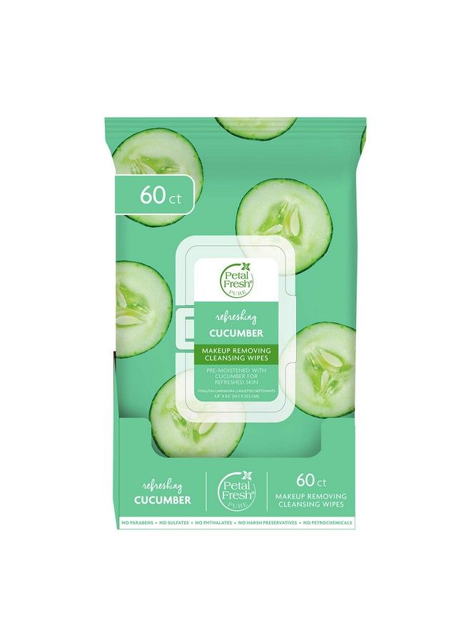 Refreshing Cucumber Makeup Removing Cleansing Towelettes Gentle Face Wipes Daily Cleansing Vegan And Cruelty Free 60 Count