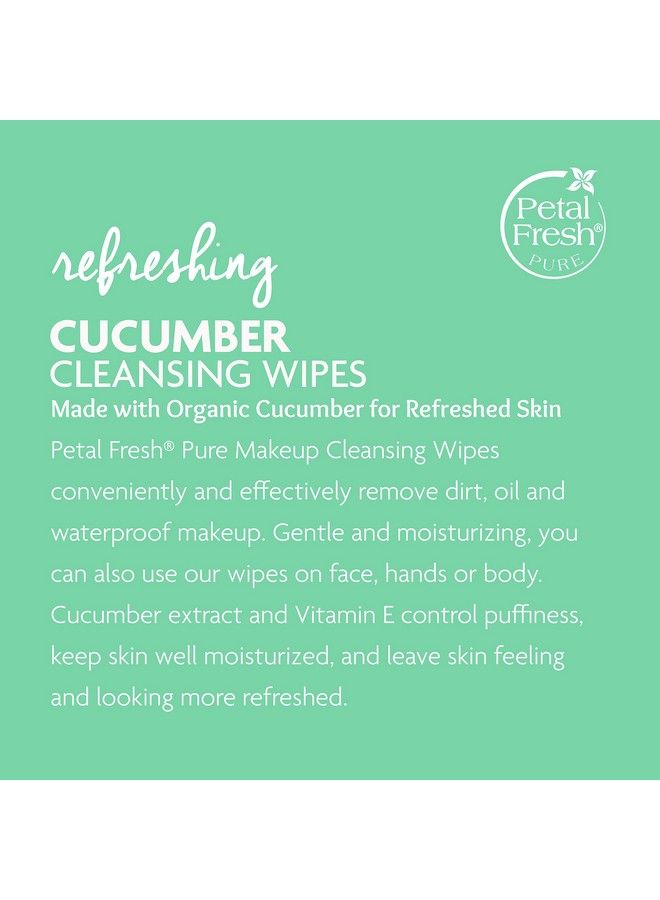 Refreshing Cucumber Makeup Removing Cleansing Towelettes Gentle Face Wipes Daily Cleansing Vegan And Cruelty Free 60 Count