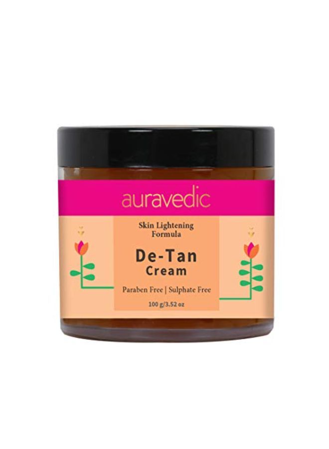 Detan Cream Skin Lightening Formula. Tan Removal Cream With Turmeric Licorice Papaya For Sun Tan Removal, Dark Spots For Men/Women, 100 Gm
