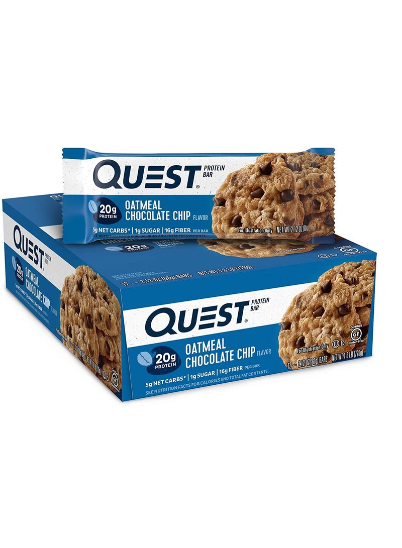 Quest Nutrition Oatmeal Chocolate Chip Protein Bar 12 Count