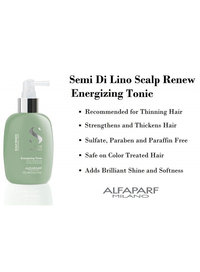 Semi Di Lino Scalp Renew Energizing Tonic for Thinning Hair - Strengthens, Re-densifies and Stimulates Hair Fiber - Professional Salon Quality - 4.23 Fl Oz