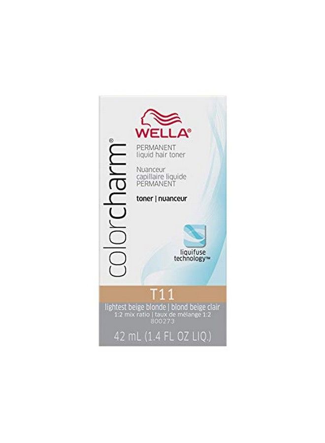 Wella Colorcharm Hair Toner Neutralize Brass With Liquifuse Technologyt11 Lightest Beige Blonde 1.4 Oz