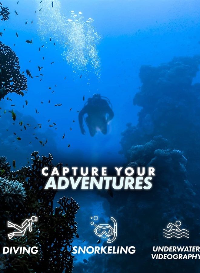 GB-U80 Underwater Diving Rig with Cold Shoe Mounts, Strap - Compatible with GoPro Hero, HERO3, HERO4, HERO5, HERO6, HERO7, HERO8, HERO9, HERO10, Osmo Action - Scuba GoPro Accessory (XL Version)