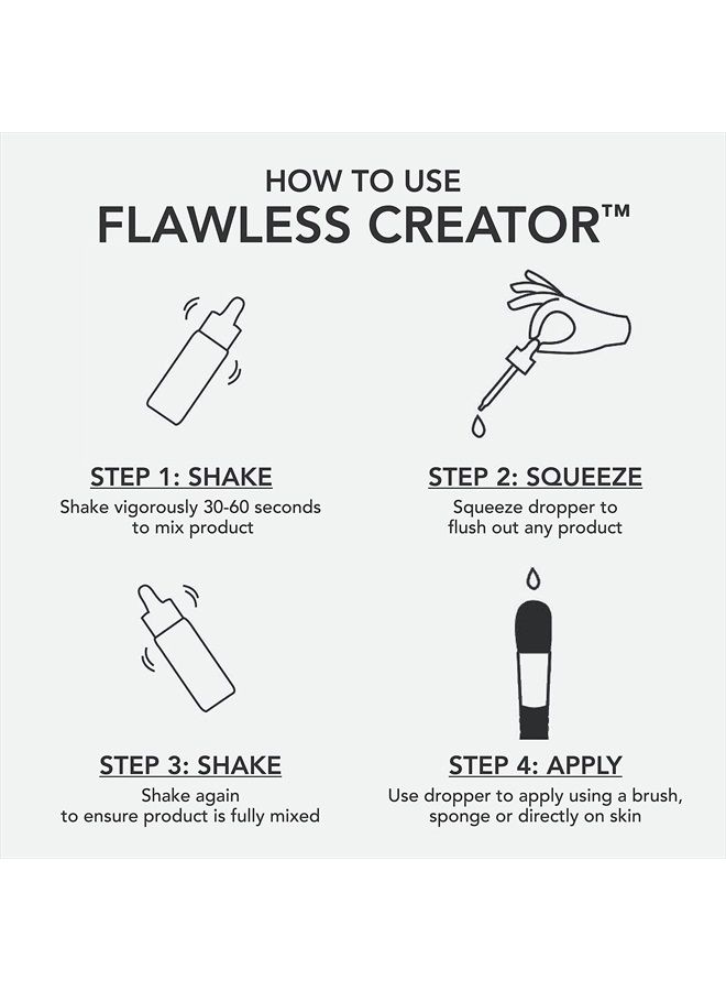 Flawless Creator Multi-Use Liquid Foundation Makeup, 15C- Shade, Full Coverage Foundation, 1 Fl Oz