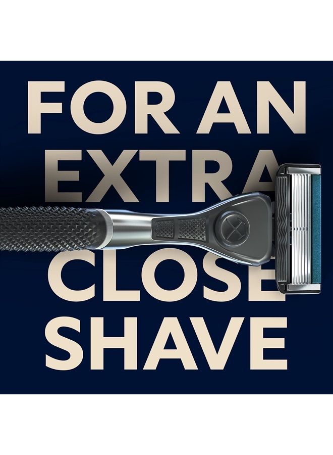 6-Blade Club Razor Refill Cartridges, 12 Count | Precision Cut Stainless Steel Blades with a Built-in Trimmer Blade On The Back, Designed For An Extra Close Shave, Silver/Blue