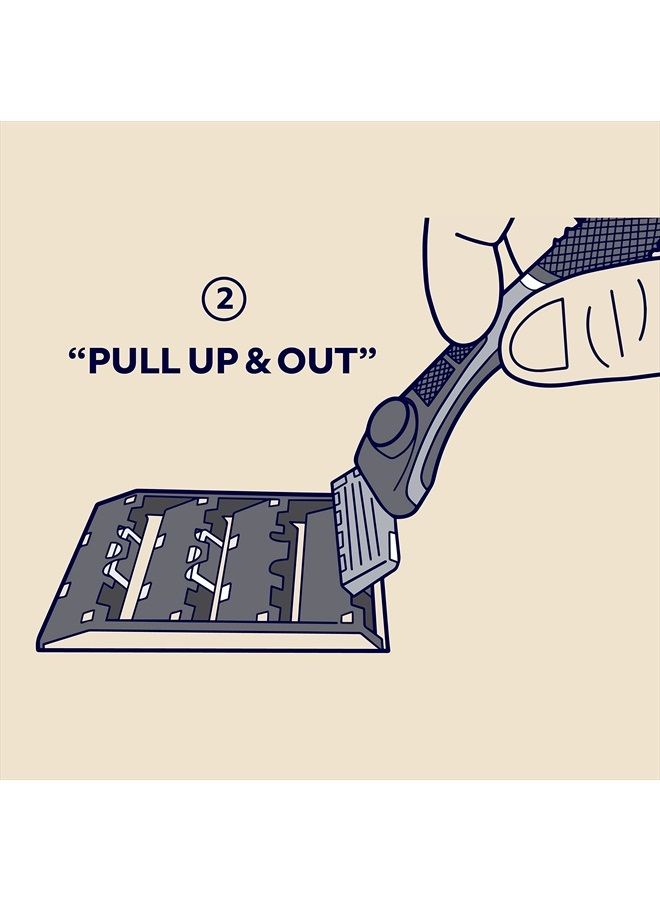 6-Blade Club Razor Refill Cartridges, 12 Count | Precision Cut Stainless Steel Blades with a Built-in Trimmer Blade On The Back, Designed For An Extra Close Shave, Silver/Blue