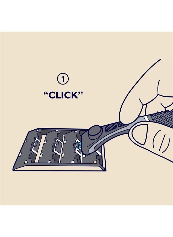 6-Blade Club Razor Refill Cartridges, 12 Count | Precision Cut Stainless Steel Blades with a Built-in Trimmer Blade On The Back, Designed For An Extra Close Shave, Silver/Blue