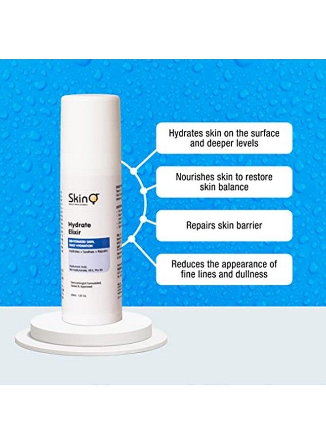 Hydrate Elixir Serum For Skin Hydration Soothing & Repair Hyaluronic Acid Vit E Pro B5 Based 30 Ml