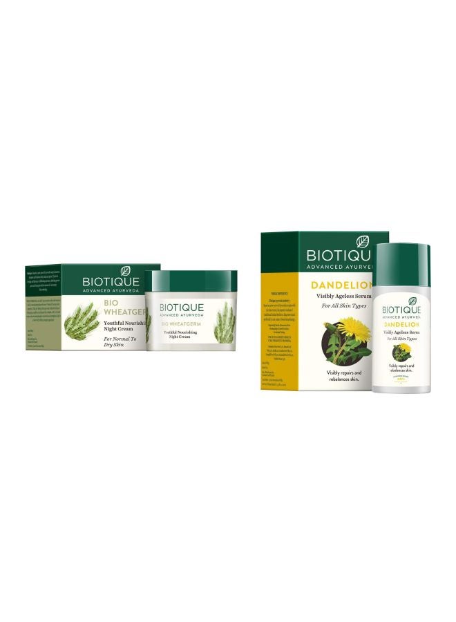 Bio Wheat Night Cream And Visibly Ageless Serum Set