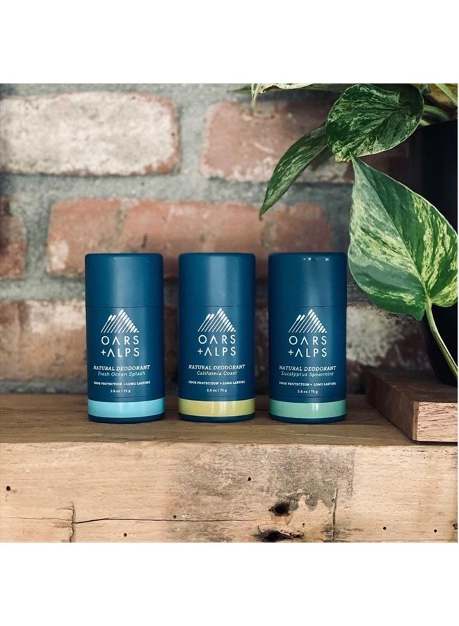 Aluminum Free Deodorant for Men and Women, Dermatologist Tested and Made with Clean Ingredients, Travel Size, California Coast, 2 Pack, 2.6 Oz Each
