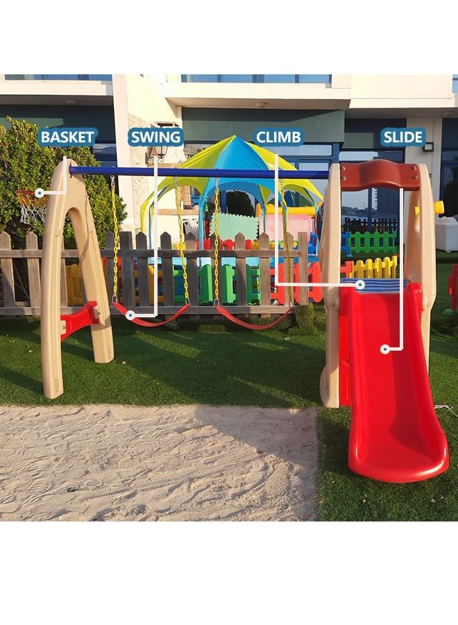 Plastic Children Game Slide With Swing Set For Indoor Outdoor Playground